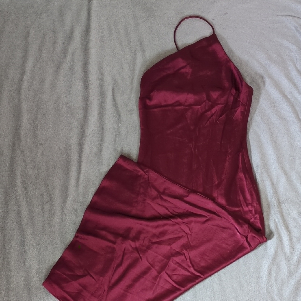 Express One Shoulder Dress in Burgundy